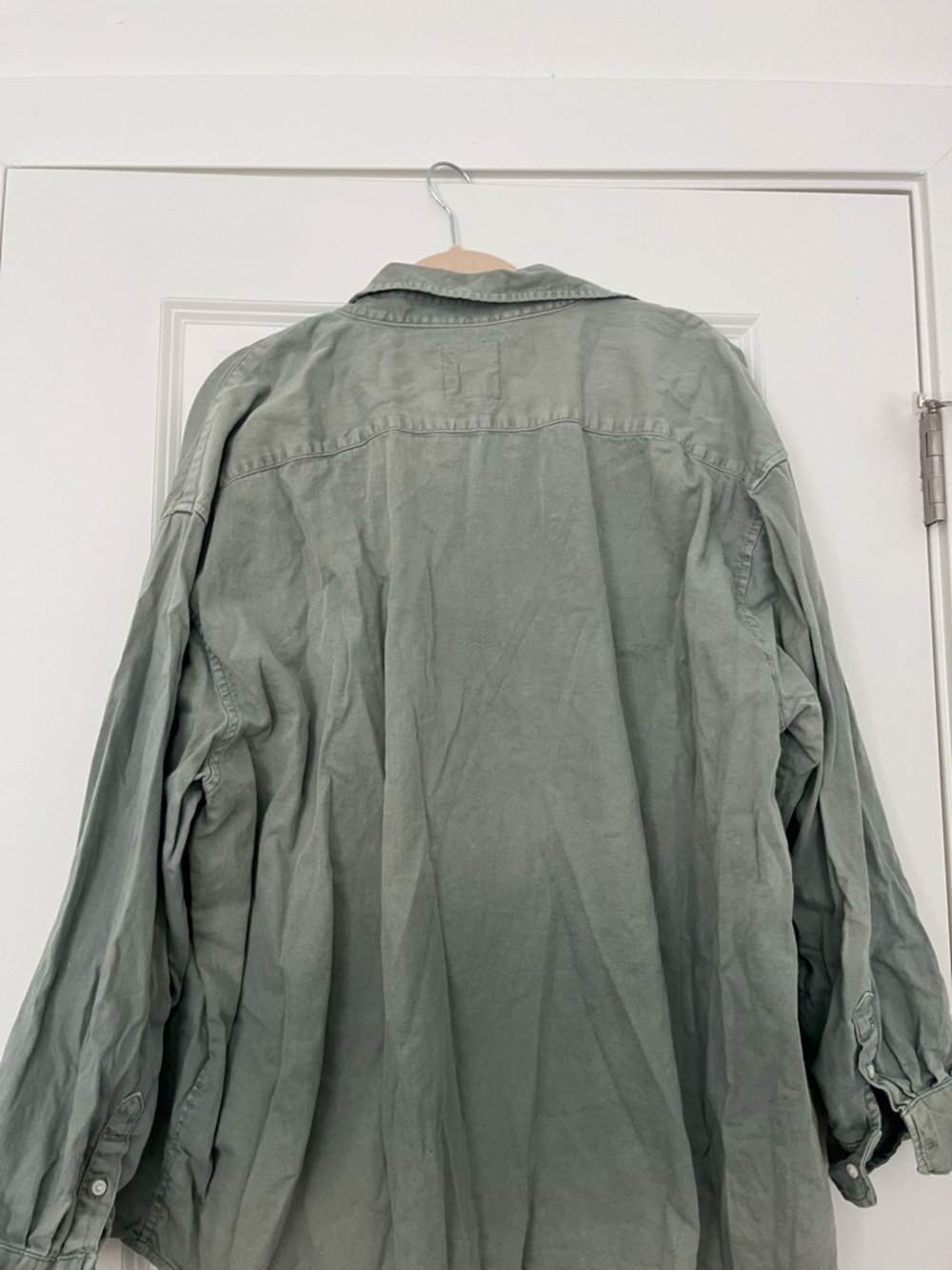 aerie Washed Olive Utility Button-Up - Picture 5 of 5